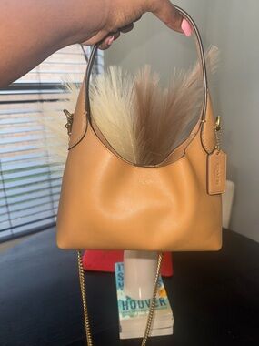 Coach Brooklyn 23 Leather Shoulder Bag in Saddle